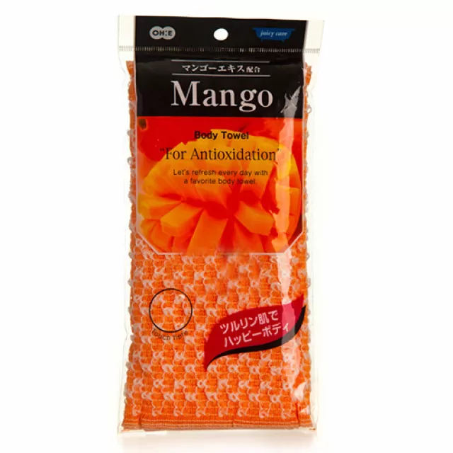 OH:E Juicy Care Массажная мочалка, Манго, с антиоксидантами | Juicy Care Mango Body Towel, For Antioxidation