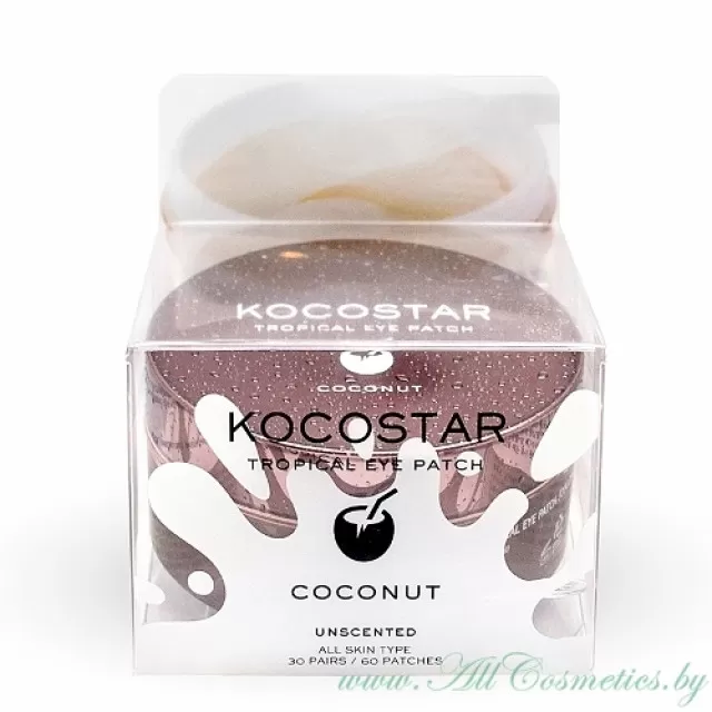 KOCOSTAR Tropical Гидрогелевые патчи, Кокос | 60шт(90г) | Tropical Eye Patch, Coconut