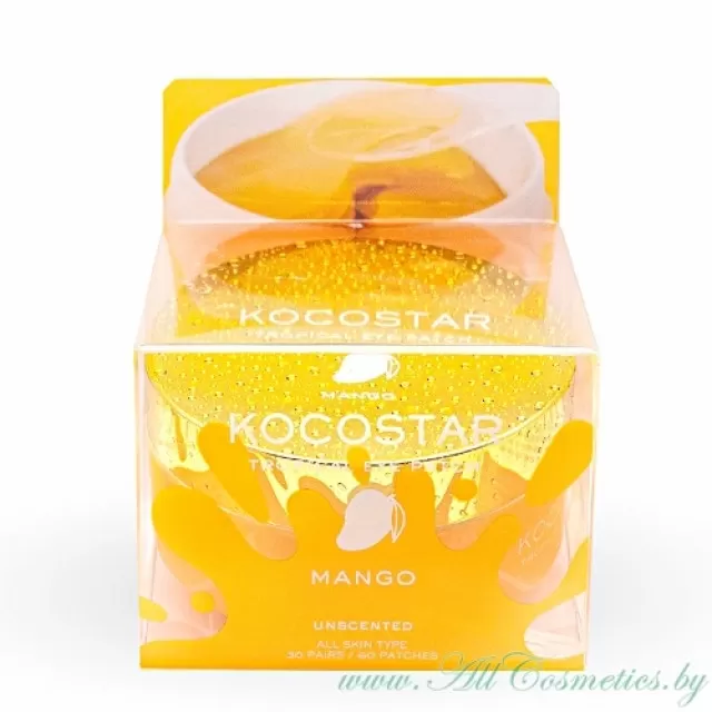 KOCOSTAR Tropical Гидрогелевые патчи, Манго | 60шт(90г) | Tropical Eye Patch, Mango