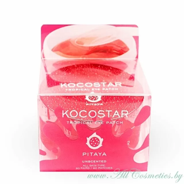 KOCOSTAR Tropical Гидрогелевые патчи, Питахайя | 60шт(90г) | Tropical Eye Patch, Pitaya