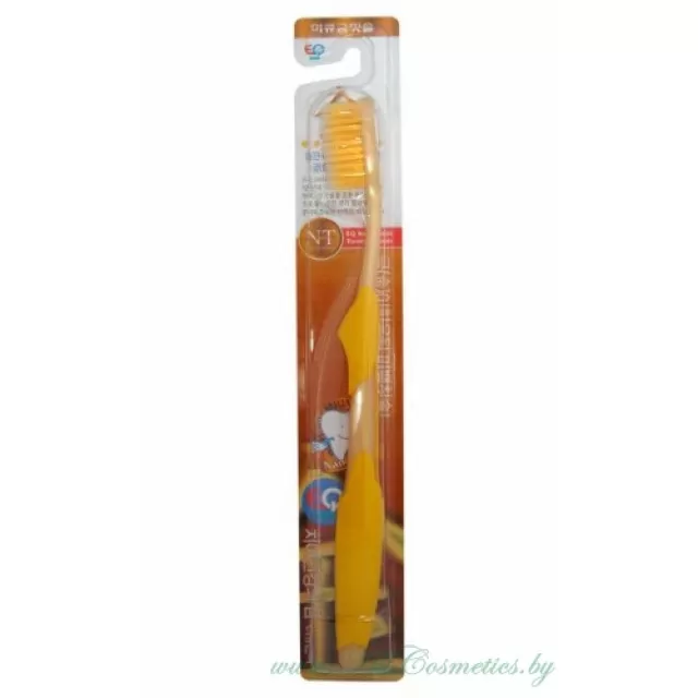 EQ MAXON Зубная щетка c наночастицами золота, сверхтонкой двойной щетиной, средней жесткости, стандартная чистящая головка, прямая ручка | Nano Gold Toothbrush