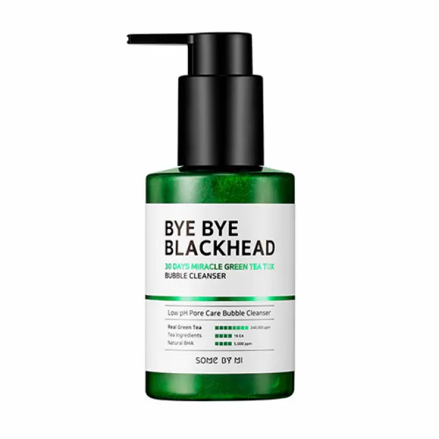 SOME BY MI Маска-пенка с зеленым чаем от черных точек | 120г | BYE BYE BLACKHEAD 30 Days Miracle Green Tea Tox Bubble Cleanser