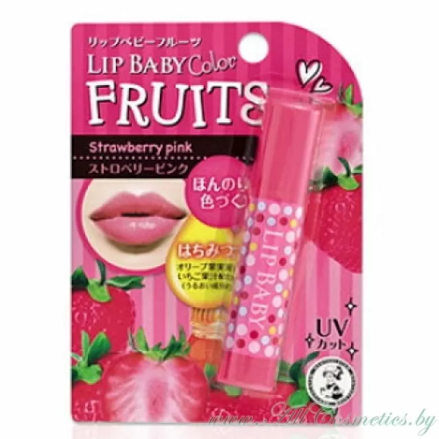 MENTHOLATUM Lip Baby Fruits Бальзам для губ, увлажняющий, Клубника | 4.5гр | Lip Baby Fruits, Strawberry flavor