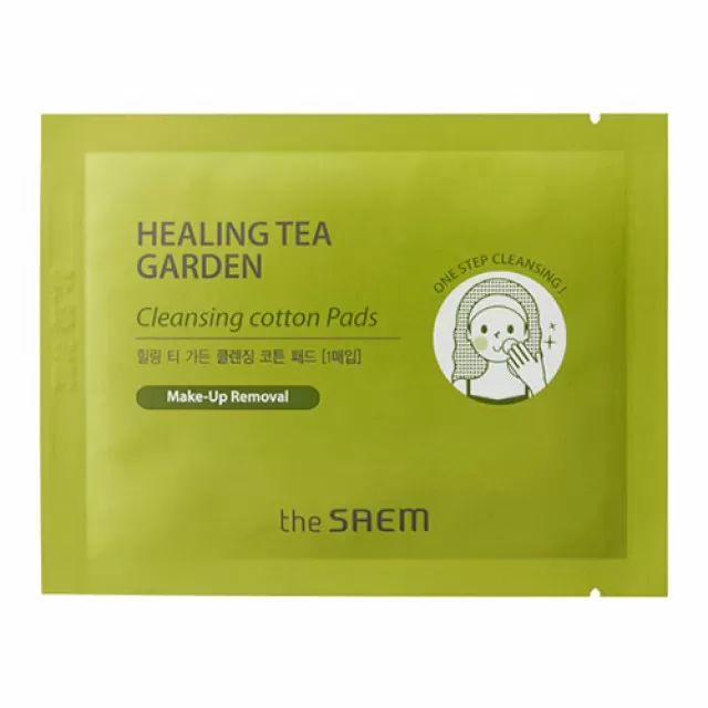 the SAEM Healing Tea Garden Пад хлопковый очищающий | 1шт | Healing Tea Garden Cleansing Cotton Pad