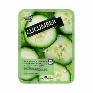 MAY ISLAND Маска тканевая с экстрактом огурца | 25мл | Real Essence Mask Pack Cucumber