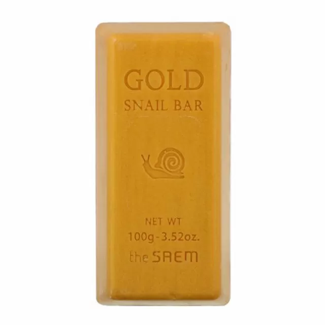 the SAEM Мыло для умывания с муцином улитки и золотом | 100г | Gold Snail Bar