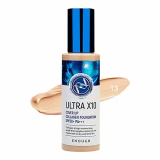 ENOUGH ULTRA X10 Тональная основа с коллагеном SPF50+ PA+++, #13 | 100г | ULTRA X10 Cover Up Collagen Foundation SPF50+ PA+++, #13