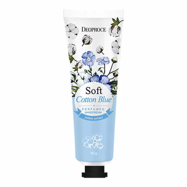 Deoproce Крем для рук парфюмированный с экстрактом хлопка | 50g | Soft Cotton Blue Perfumed Hand Cream