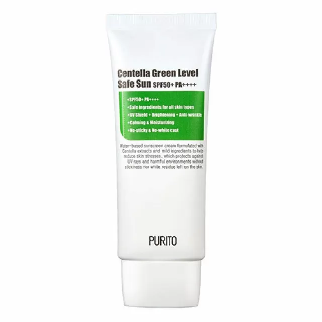 PURITO Centella Green Level Крем солнцезащитный с экстрактом центеллы азиатской SPF 50+ PA++++ | 60мл | Centella Green Level Safe Sun SPF 50+ PA++++