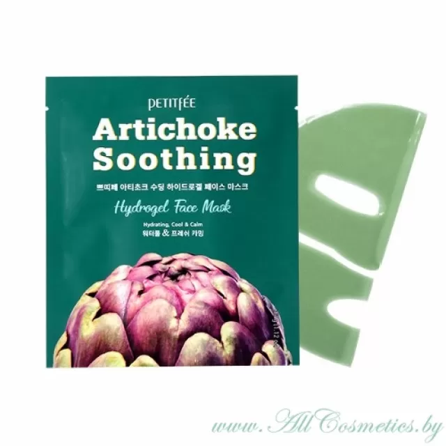 PETITFEE Artichoke Soothing Гидрогелевая маска для лица, Артишок | 32г | Artichoke Soothing Hydrogel Face Mask