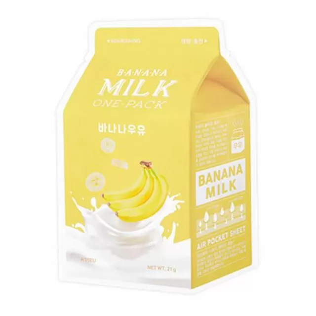 A PIEU Milk One-Pack Маска тканевая с молочными протеинами и экстрактом банана | 30г | APIEU Banana Milk One-Pack