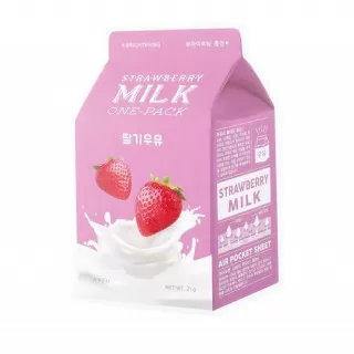 A PIEU Milk One-Pack Маска тканевая с молочными протеинами и экстрактом клубники | 30г | APIEU Starwberry Milk One-Pack