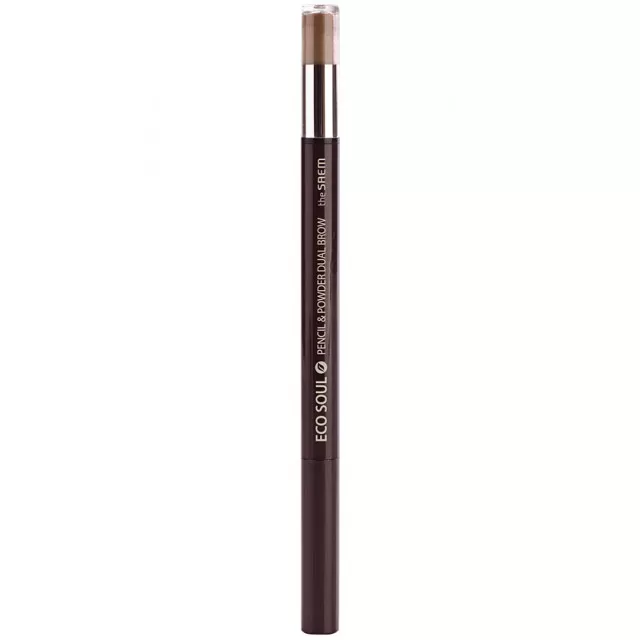 the SAEM Eco Soul Карандаш-пудра для бровей 02 темно-коричневый| 0,5г |Eco Soul Pencil and Powder Dual Brow, 02 Deep Brown 