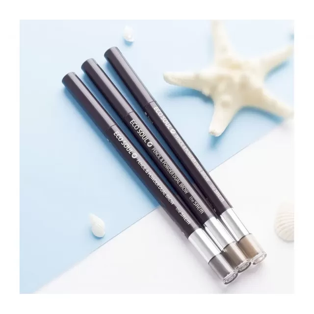 the SAEM Eco Soul Карандаш-пудра для бровей 02 темно-коричневый| 0,5г |Eco Soul Pencil and Powder Dual Brow, 02 Deep Brown 