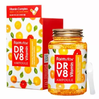 FarmStay DR-V8 Vitamin Сыворотка ампульная витаминная для тусклой кожи | 250мл | DR-V8 Vitamin Ampoule