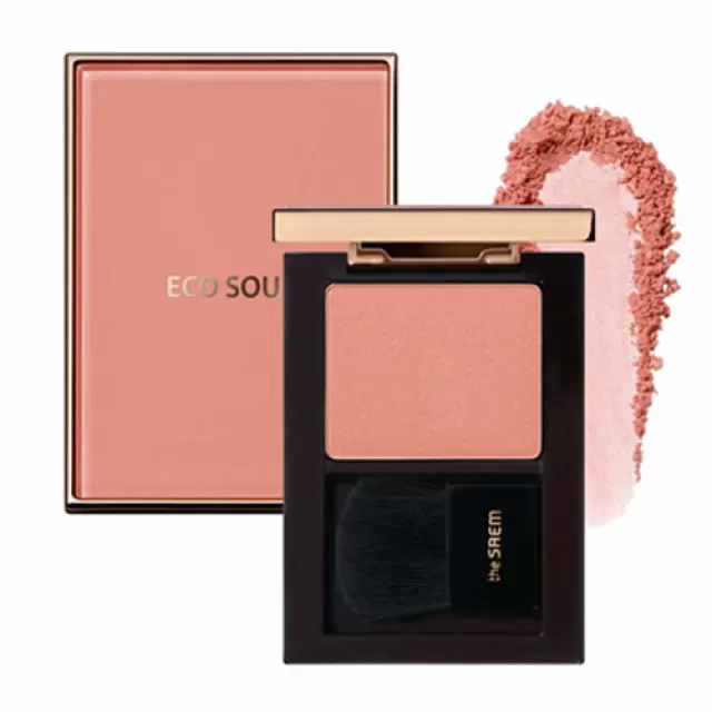 the SAEM ECO SOUL Компактные румяна-хайлайтер, PK01 | 6г | ECO SOUL Luxe Blusher, PK01 Rose Signature