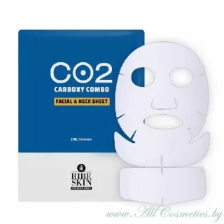 RIBESKIN Салфетки (маски) вискозные нетканые, для лица и шеи для Карбокситерапии неинвазивной (безинъекционная) | 25шт | RIBESKIN CO2 CARBOXY COMBO FACIAL SHEET