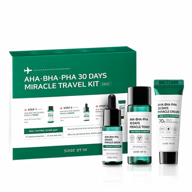 SOME BY MI AHA BHA PHA Набор по уходу за проблемной кожей | 30мл+20мл+10г | AHA BHA PHA 30 Days Miracle Travel Kit