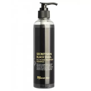 Secret Skin Black Snail 2в1 шампунь и кондиционер для волос, с экстрактом муцина черной улитки | 250мл | Black Snail All in One Treatment Shampoo
