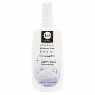 U and I Дезодорант-спрей кристаллический, Натуральный | 100 мл | Alum Crystal Deodorant-Spray, Natural
