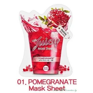 подарок: Holika Holika Juicy Маска тканевая для лица, POMEGRANATE - Гранат | 20мл | Juicy Mask Sheet