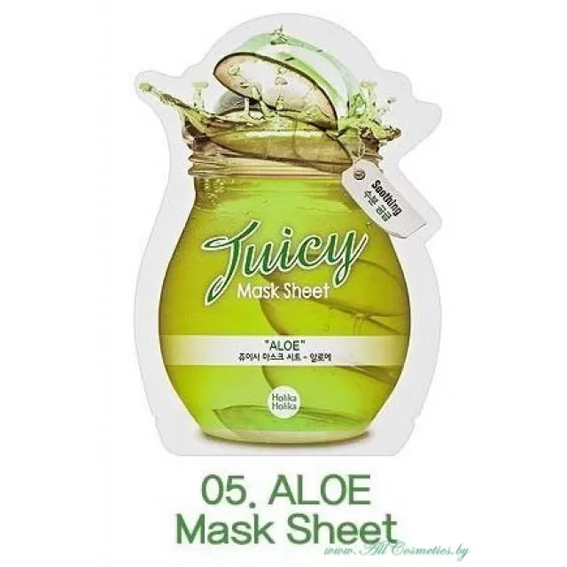 подарок: Holika Holika Juicy Маска тканевая для лица, ALOE - Алоэ | 20мл | Juicy Mask Sheet