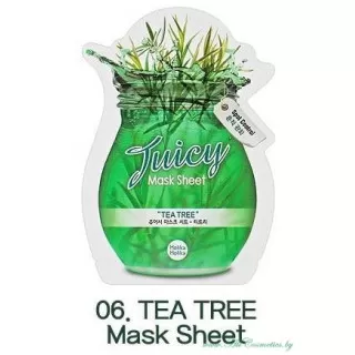 подарок: Holika Holika Juicy Маска тканевая для лица, TEA TREE - Чайное дерево | 20мл | Juicy Mask Sheet