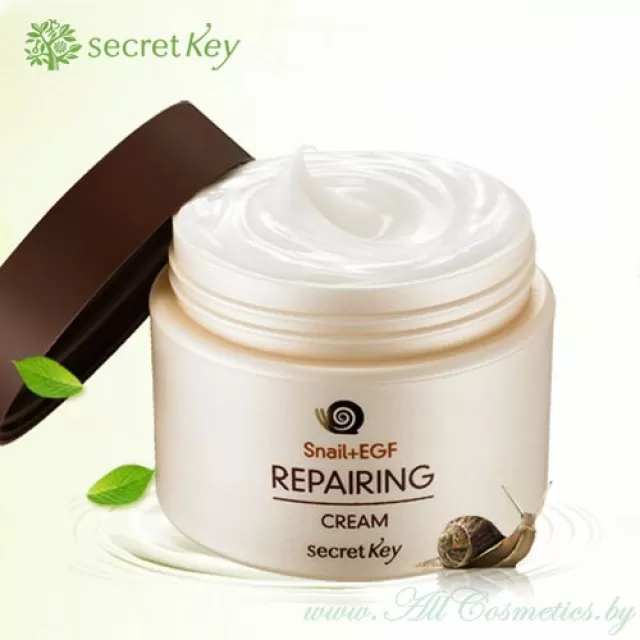 Secret Key Snail Крем восстанавливающий, с экстрактом секреции улитки и EGF | 50г | Snail Repairing Cream