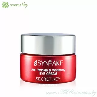 Secret Key SYN-AKE Крем для кожи вокруг глаз, антивозрастной, отбеливающий, с пептидом | 15г | SYN-AKE Anti Wrinkle and Whitening Eye Cream