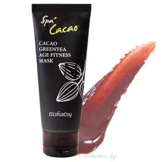 ElishaCoy Spa Cacao Маска против первых признаков старения кожи, с какао и зеленым чаем | 100г | Spa Cacao Greentea Age Fitness Mask