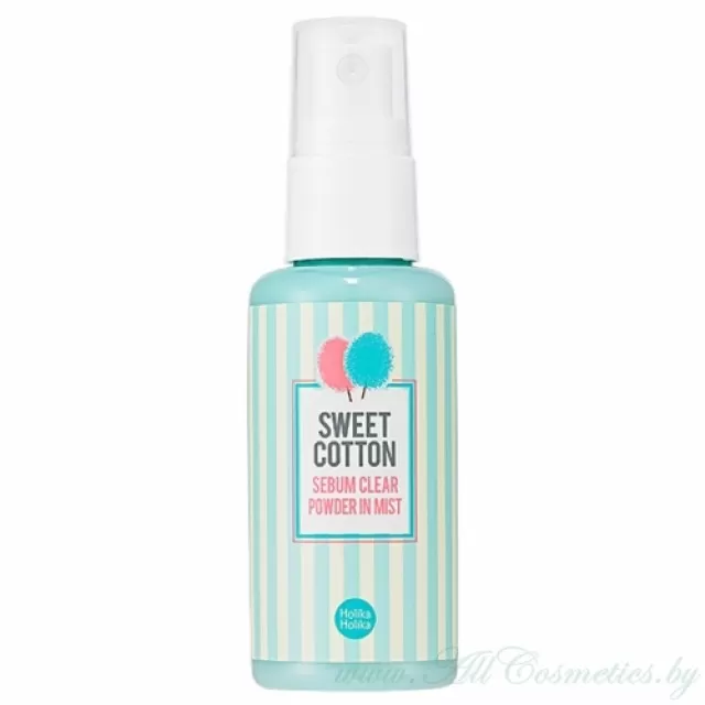 Holika Holika SWEET COTTON Sebum Clear Мист для лица, для жирной кожи, с экстрактом Алоэ | 65мл | SWEET COTTON Sebum Clear Powder in Mist