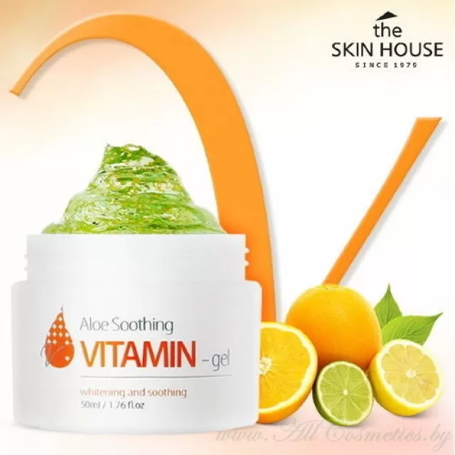 the SKIN HOUSE Отбеливающий и успокаивающий витаминный гель с Алоэ | 50мл | Aloe Soothing Vitamin Gel