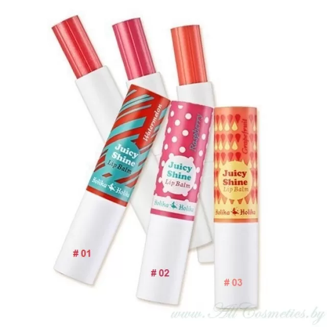 Holika Holika Juicy Фруктовый оттеночный бальзам для губ, No.01 Watermelon  Арбуз | 3.5г | Juicy Shine Lip Balm, No.01 Watermelon