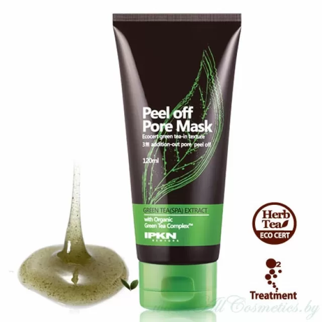 IPKN Green Tea Маска  - пленка, очищающая, с экстрактом зеленого чая | 120мл | IPKN NEWYORK Green Tea Peel off Pore Mask