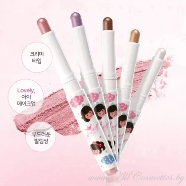 Shara Shara Тени стик, для век, WH01 Cotton White Мягкий Белый | 1.5г | Color Eyes Stick Shadow, WH01 Cotton White