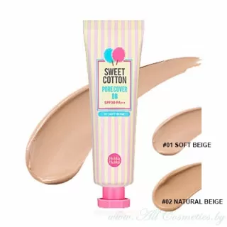 Holika Holika SWEET COTTON Pore Cover ВВ крем многофункциональный, No.01 SOFT BEIGE (Светлый Бежевый), SPF30 PA++ | 30мл | SWEET COTTON Pore Cover BB Cream, No.01 SOFT BEIGE, SPF30 PA++