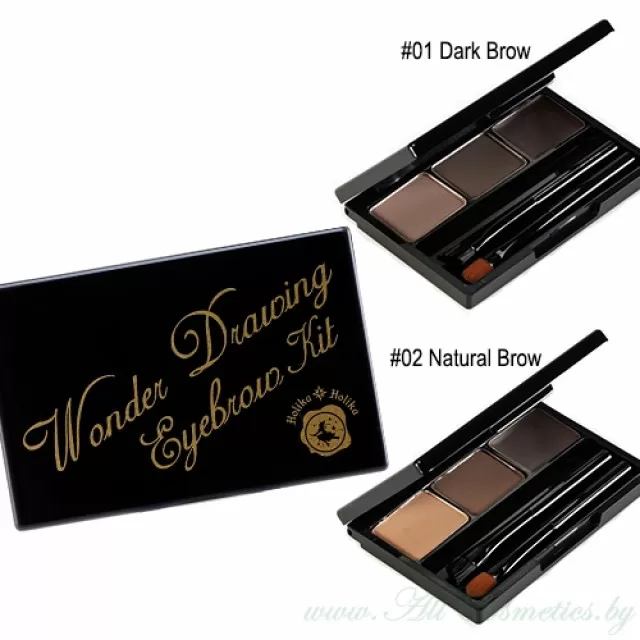 Holika Holika Wonder Drawing Набор теней для бровей, No.02 Natural Brown | Wonder Drawing Eyebrow Kit, No.02 Natural Brown