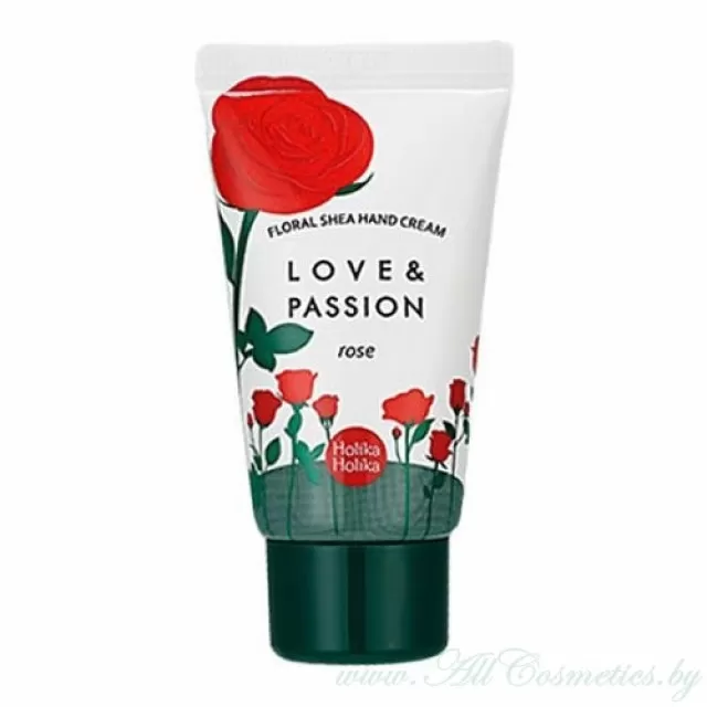 Holika Holika Floral Крем питательный для рук, LOVE and PASSION (Rose) - Роза | 30мл | Floral Shea Hand Cream