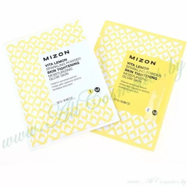 MIZON VITA LEMON Пудра-маска с Лимоном, для умывания и детоксикации | 1*(1*12г+1*17г) | VITA LEMON Sparkling Powder